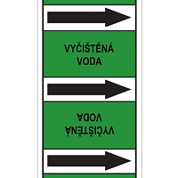 Značení potrubí, vyčištěná voda